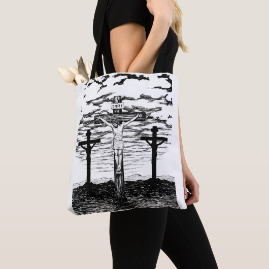 Crucifixationillustratie Tote Bag (Dichtbij)