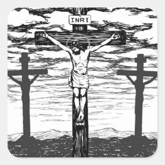 Crucifixationillustratie Vierkante Sticker