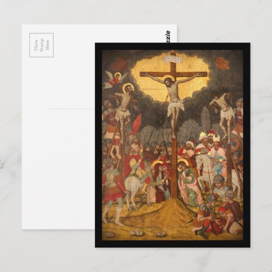 Crucifixationscène 1711 briefkaart (Voorkant / Achterkant)