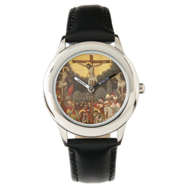 Crucifixationscène 1711 horloge (Voorkant)