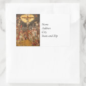 Crucifixationscène 1711 rechthoekige sticker (Tas)