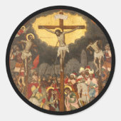 Crucifixationscène 1711 ronde sticker (Voorkant)