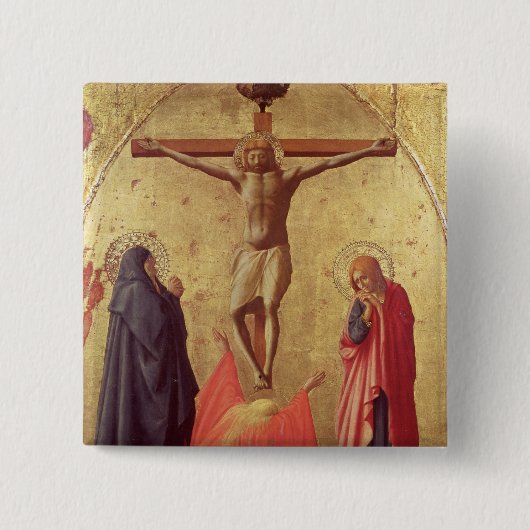 Crucifixion, 1426 vierkante button 5,1 cm (Voorkant)