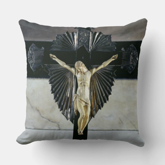 Crucifixion, 17e eeuw (ivoor) kussen (Voorkant)