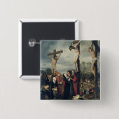 Crucifixion, 1873 vierkante button 5,1 cm (Voorkant /achterkant)