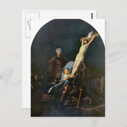 Crucifixion 2 van Rembrandt Harmenszoon van Rijn Briefkaart (Voorkant / Achterkant)