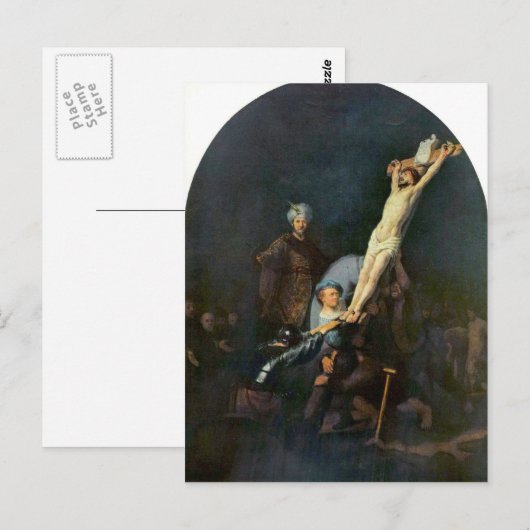 Crucifixion 2 van Rembrandt Harmenszoon van Rijn Briefkaart (Voorkant / Achterkant)