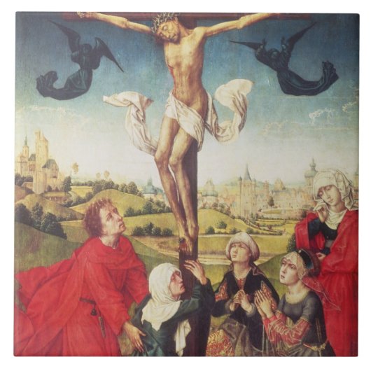 Crucifixion, c.1510 (olie op het paneel) tegeltje (Voorkant)