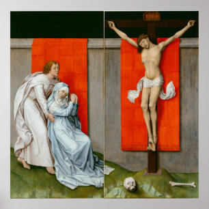 Crucifixion Diptych van Van der Weyden - Poster