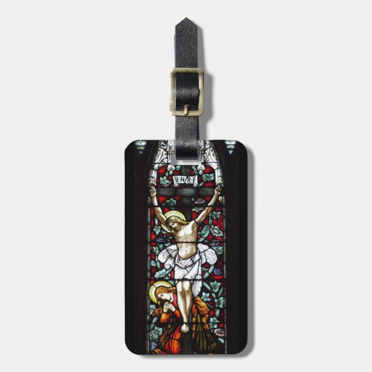 Crucifixion (Glas in lood) Bagagelabel (Voorkant verticaal)