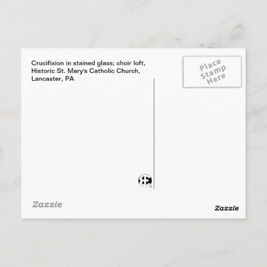 Crucifixion (Glas in lood) Briefkaart (Achterkant)
