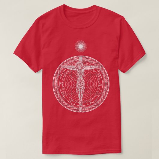 CRUCIFIXION Hypercube Cosmic Christus Crucifi Mand T-shirt (Design voorkant)