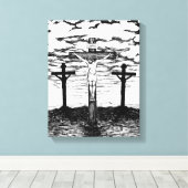 Crucifixion Illustratie door Amanda Diehl Canvas Afdruk (Insitu (Houten vloer))