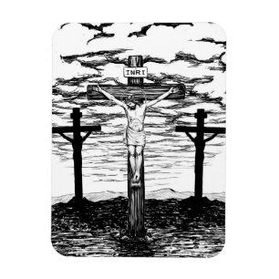 Crucifixion Illustratie door Amanda Diehl Magneet