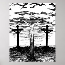 Crucifixion Illustratie door Amanda Diehl Poster