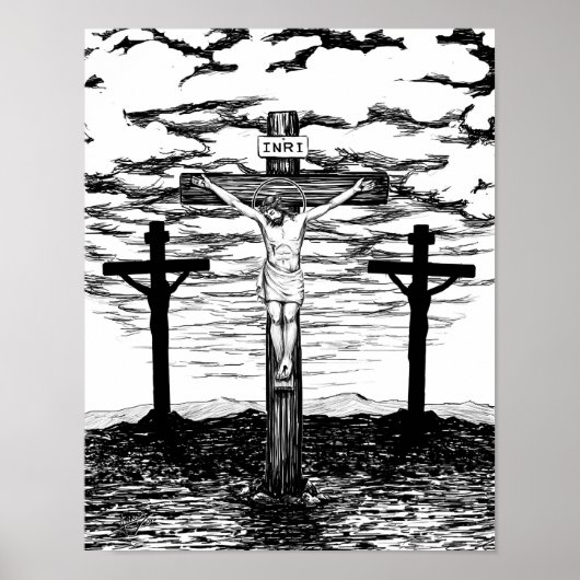 Crucifixion Illustratie door Amanda Diehl Poster (Voorkant)