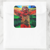 Crucifixion- it is gebeëindigd in 2009 vierkante sticker (Tas)