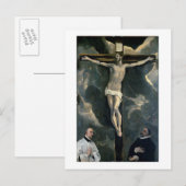 Crucifixion met Two Donors, c.1580 (olie op ca. Briefkaart (Voorkant / Achterkant)