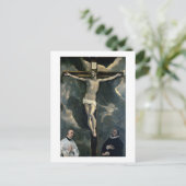 Crucifixion met Two Donors, c.1580 (olie op ca. Briefkaart (Staand voorkant)