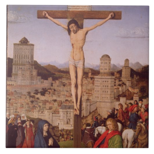 Crucifixion (olie op het paneel) tegeltje (Voorkant)