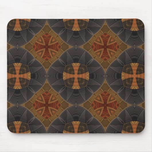 Cruciform Geometric Pattern Blue en Red Muismat (Voorkant)