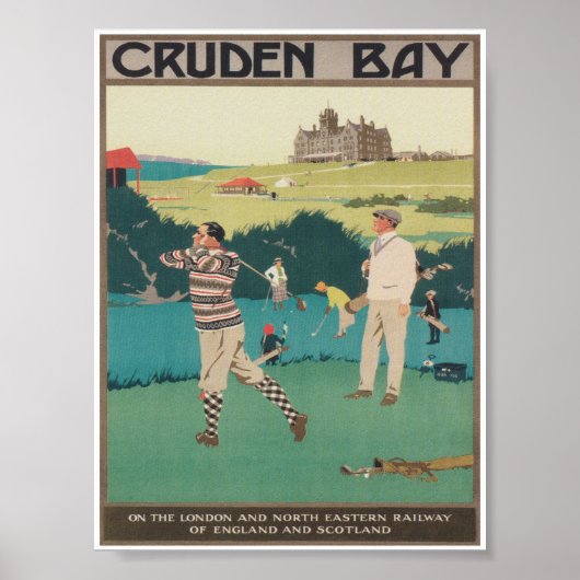 Cruden Bay Scotland Golf Vintage Poster (Voorkant)