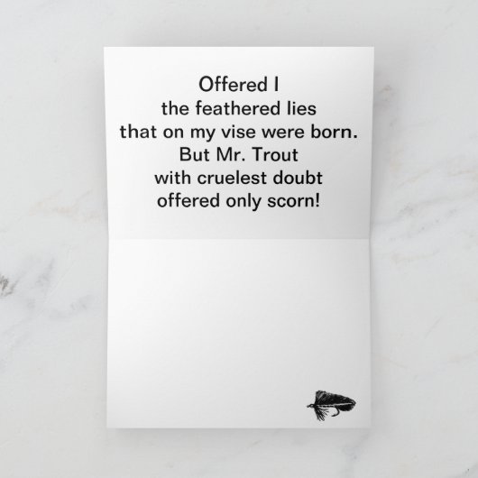 "Cruel Trout" Red Mutuka Wenskaart Kaart (Binnen)