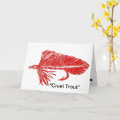 "Cruel Trout" Red Mutuka Wenskaart Kaart (Gele Bloem)
