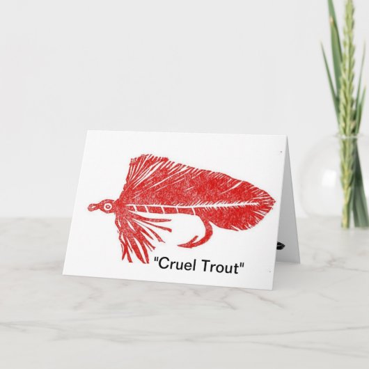 "Cruel Trout" Red Mutuka Wenskaart Kaart (Voorkant)