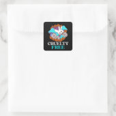 Cruelty free vierkante sticker (Tas)