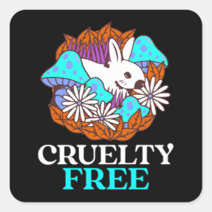 Cruelty free vierkante sticker