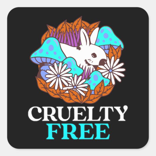 Cruelty free vierkante sticker (Voorkant)