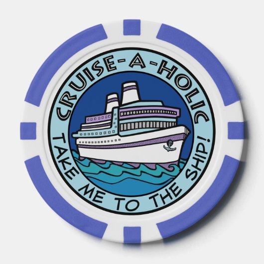 Cruise-A-Holic aangepaste tekst poker chips (Voorkant)