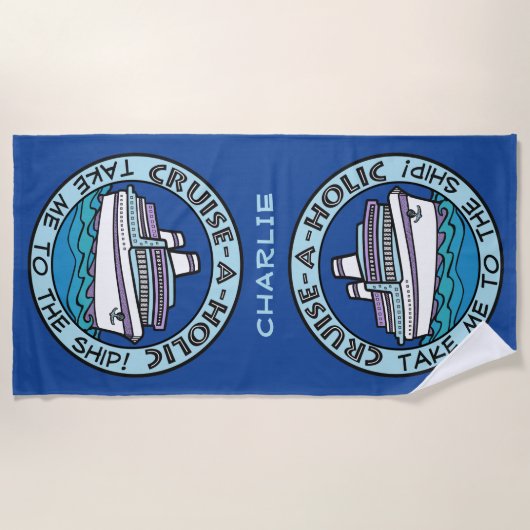 Cruise-A-Holic badhanddoek (Voorkant)