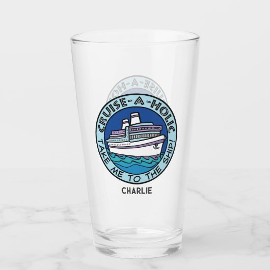 Cruise-A-Holic douanenaam Glas (Voorkant)