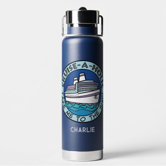Cruise-A-Holic douanenaam Waterfles (Achterkant)