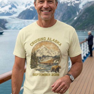 Cruise Alaska Retro Versleten Scheepsembarkatie T-shirt