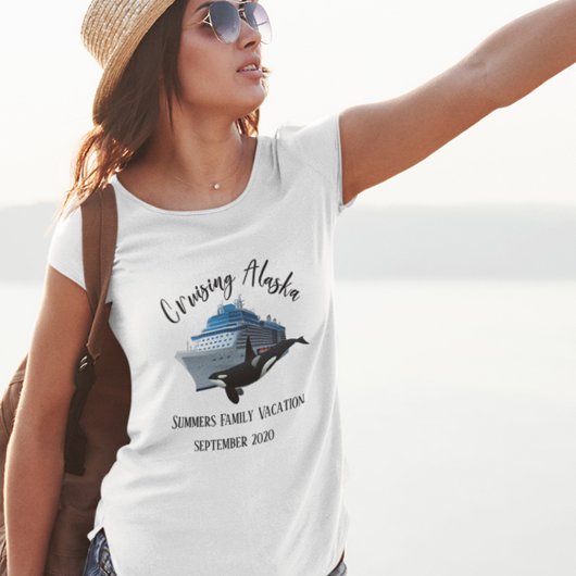 Cruise Alaska Schip Orca Aangepaste Gezinstrip T-shirt