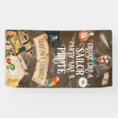 Cruise als een matrozenfeest als een piratencruise spandoek (Horizontaal)