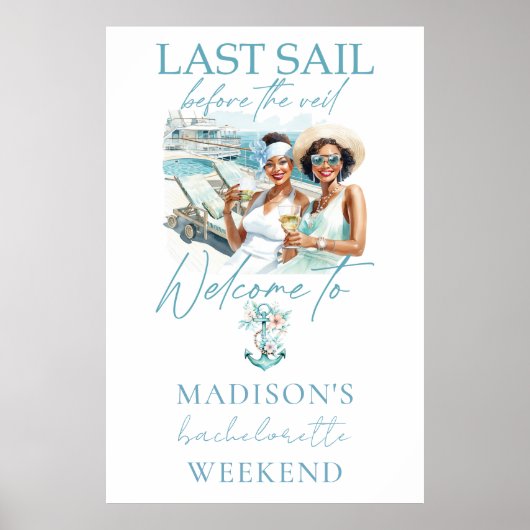 Cruise Bachelorette Party Aangepaste Waterverf Poster (Voorkant)