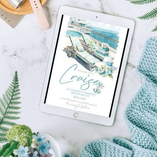 Cruise Bachelorette Party Boat Waterverf Kaart