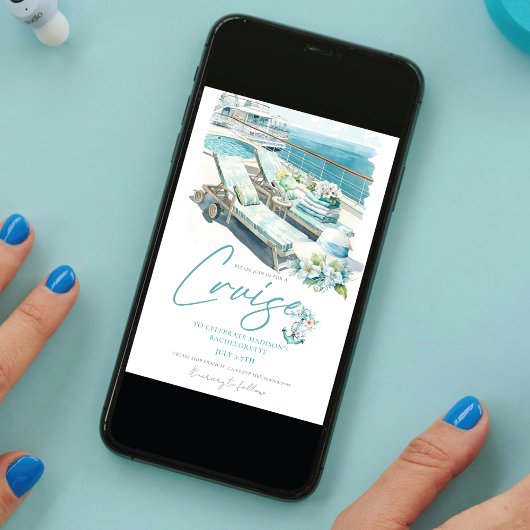 Cruise Bachelorette Party Boat Waterverf Kaart