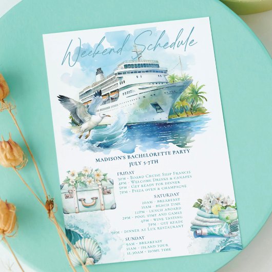 Cruise Bachelorette Party Weekend Route Kaart