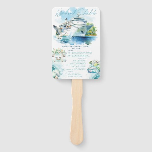 Cruise Bachelorette Party Weekend Routebeschrijvin Handwaaier (Voorkant)