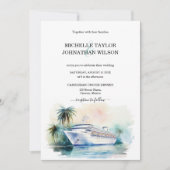 Cruise Bestemming Bruiloft Palm Trees Strand Kaart (Voorkant)