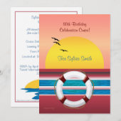 Cruise Birthday Invite - Sunset Design Kaart (Voorkant / Achterkant)