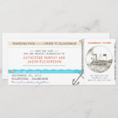 Cruise Boarding Pass Bewaar het datumontwerp Save The Date (Voorkant / Achterkant)
