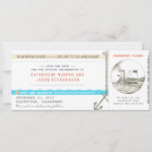 Cruise Boarding Pass Bewaar het datumontwerp Save The Date (Voorkant)