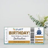 Cruise Boarding Pass Happy Birthday Ticket (Staand voorkant)