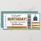 Cruise Boarding Pass Happy Birthday Ticket (Voorkant / Achterkant)
